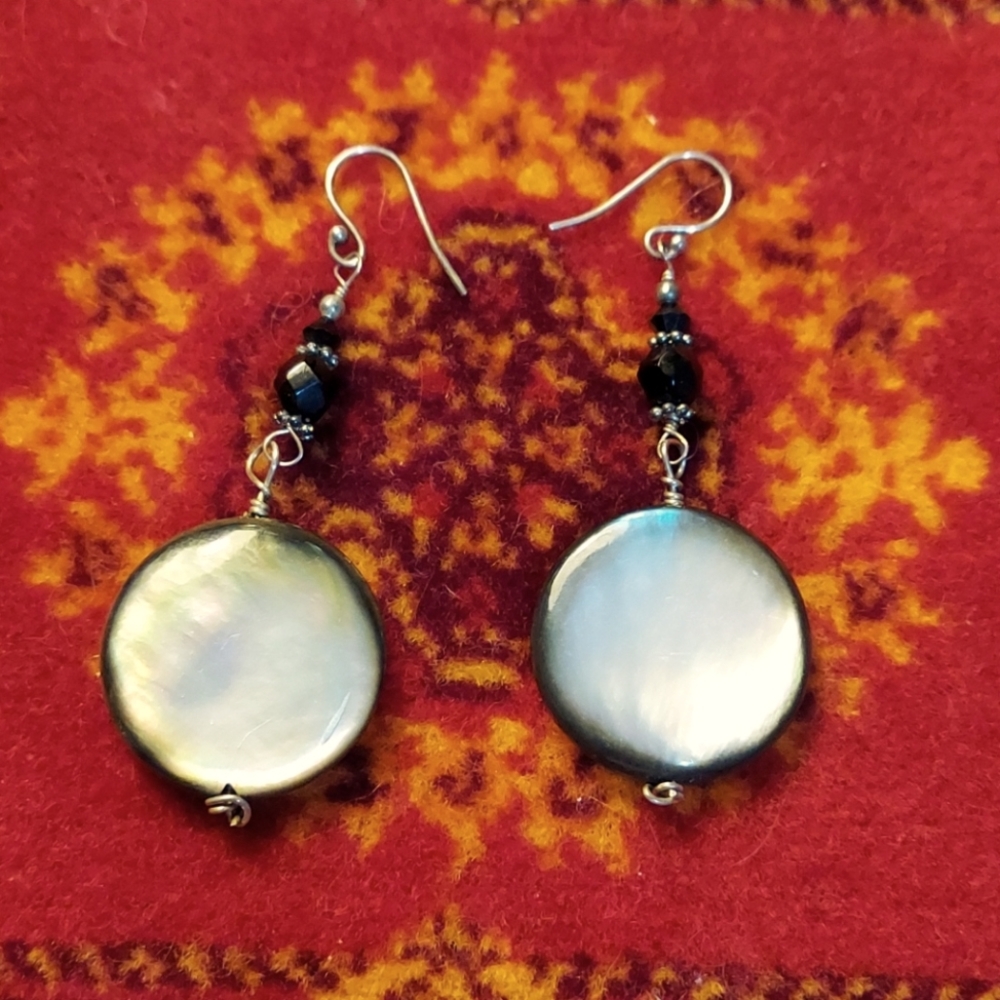 Abalone earrings.